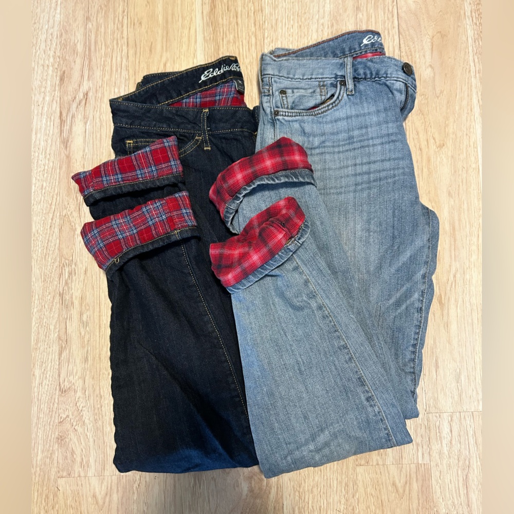 Eddie Bauer flannel lined Jeans bundle Size 2
